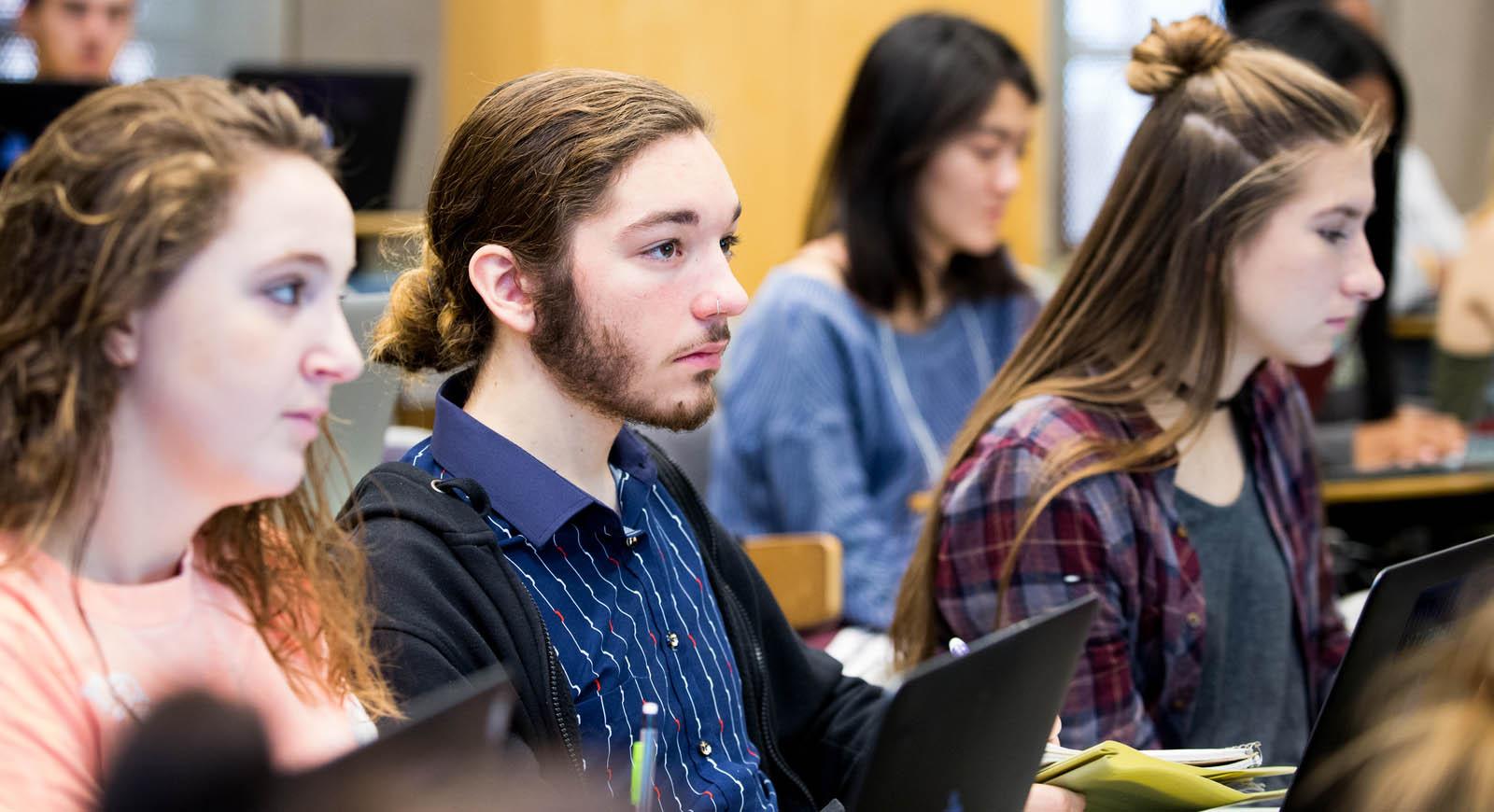 Photo of Chatham University students sitting in a lecture hall